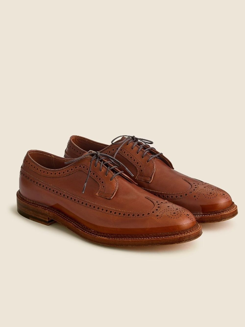 Alden® for J.Crew 97641 Longwing Bluchers Leather Dress Shoe-Tobacco | Size 10.5